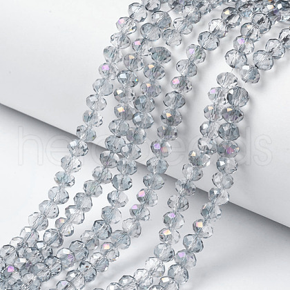 Electroplate Transparent Glass Beads Strands EGLA-A034-T4mm-F10-1