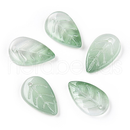 Baking Painted Transparent Glass Petal Beads DGLA-N004-06-1