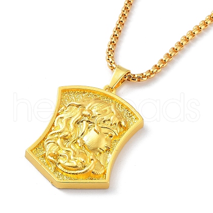 Alloy Pendant Necklace with Box Chains NJEW-G107-01G-1