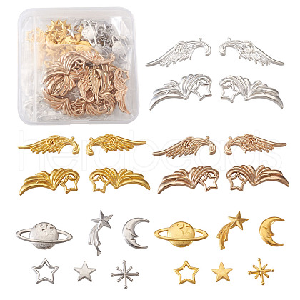Zinc Alloy Cabochons & Links & Cabochon Enamel Settings PALLOY-TA0002-01-1