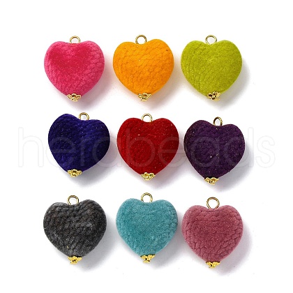 Flocky Acrylic Pendants PALLOY-JF03512-01-1