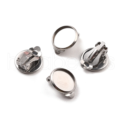 Non-Tarnish 316 Stainless Steel Clip-on Earring Findings X-STAS-I187-02C-P-1