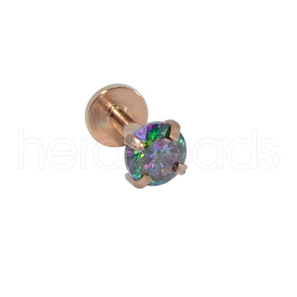 304 Stainless Steel Colorful Synthetic Opal Internally Threaded Labrets For Women Men WGF4990-52-1