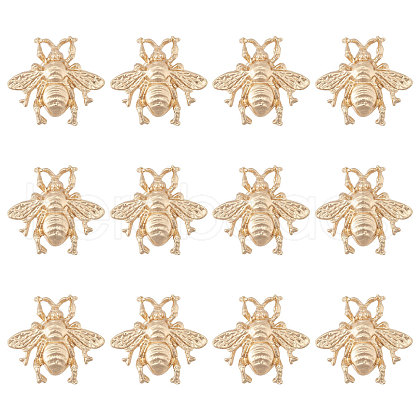 Fingerinspire 12Pcs Bees Alloy Brooches for Backpack Clothes JEWB-CA0001-53G-1