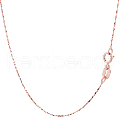 Beebeecraft 2Pcs 925 Sterling Silver Box Chain Necklaces NJEW-BBC0001-13RG-1