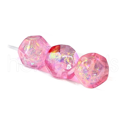 30Pcs Gradient Color & UV Plating Rainbow Iridescent Opaque Resin Beads PW-WG6C260-07-1