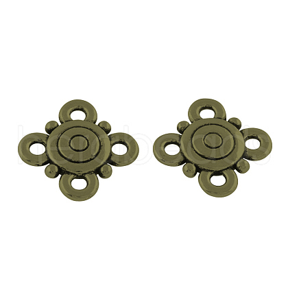 Flower Tibetan Style Alloy Multi-Strand links TIBEP-R304-132AB-LF-1
