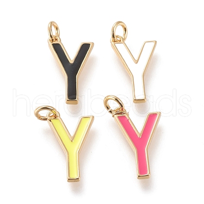 Brass Enamel Pendants KK-R139-Y-1