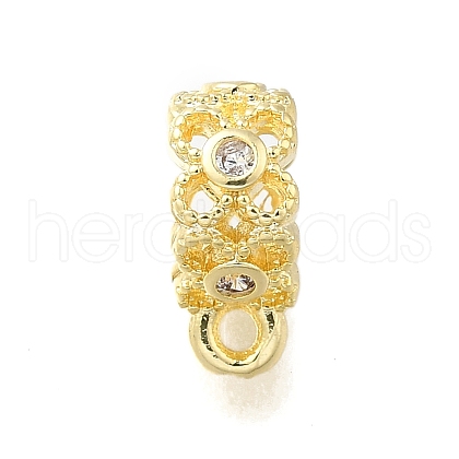 Brass with Cubic Zirconia Tube Bails KK-Q048-01G-1