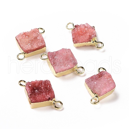 Natural Druzy Quartz Links connectors G-P396-09G-12-1