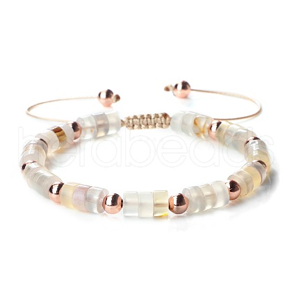 Bohemian Style Disc & Round Dyed Natural Agate Braided Bead Bracelets LD7763-4-1