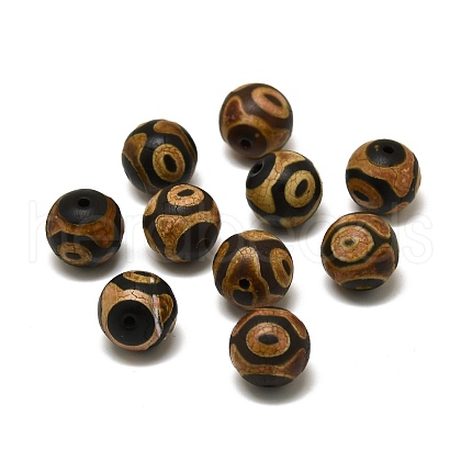 Tibetan Style 3-Eye dZi Beads G-Z020-03B-10-1