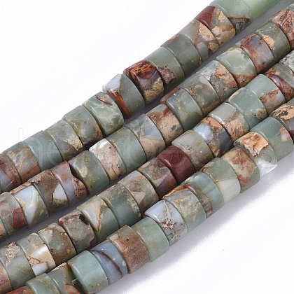 Natural Aqua Terra Jasper Beads Strands G-S366-012B-1