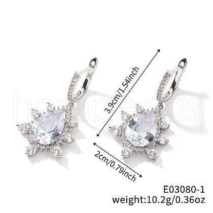 Shiny Minimalist Fashion Brass Teardrop Hoop Earrings NJ0716-1-1