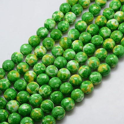 Synthetic Ocean White Jade Beads Strands G-L019-8mm-03-1