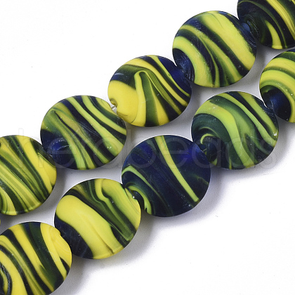 Handmade Frosted Lampwork Beads Strands LAMP-T007-09C-1