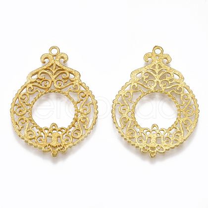 Brass Filigree Pendants KK-T040-032-NF-1