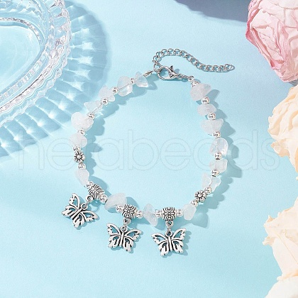 Natural Quartz Crystal Chip Beaded Bracelets BJEW-JB11819-03-1