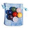 7Pcs Natural Chakra Round Stone Set Natural Quartz Crystal Red Jasper Rose Quartz Citrine Green Aventurine Lapis Lazuli Amethyst PW-WGA0B4B-01-2