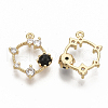 Brass Cubic Zirconia Pendants KK-T050-04G-01-NF-2