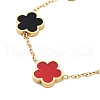 Flower Resin & Shell Link Chain Bracelets BJEW-K247-01G-05-2