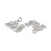 Brass Micro Pave Cubic Zirconia Pendants KK-E068-VB116-3