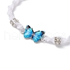 Butterfly Alloy Enamel Link Bracelets BJEW-JB11722-01-3