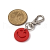 Smiling Face Acrylic with Alloy Pendant Decorations HJEW-JM03472-3