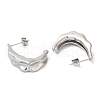 304 Stainless Steel Twist Bean Pod Stud Earrings EJEW-B026-13P-2