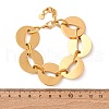 304 Stainless Steel Flat Round Link Chain Bracelets for Women BJEW-S173-01G-3