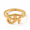 304 Stainless Steel Eye of Horus Finger Ring for Women RJEW-K239-10G-1