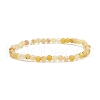 Natural Yellow Opal Round Beaded Stretch Bracelet BJEW-JB07901-1