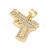 Brass Micro Pave Cubic Zirconia Pendants KK-U058-59A-G-2