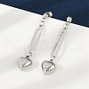 304 Stainless Steel Heart Dangle Stud Earrings EJEW-V004-01P-1
