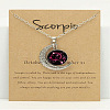 Alloy Pave Glass Moon Constellation Pendant Necklaces for Women FS-WG3B9B3-08-1