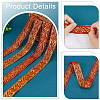 7M Ethnic Style Polyester Jacquard Leaf Ribbon OCOR-WH0085-59-4