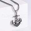 Stainless Steel Cross Anchor Pendant Necklaces for Men ZG1065-1