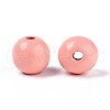 Spray Painted Round Natural Schima Wood Beads WOOD-A018-14mm-27-2