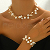 Elegant Brass Plastic Shell Multi-layer Bracelets & Necklaces Sets for Women FL3722-3