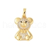 Brass Micro Pave Cubic Zirconia Pendants KK-E111-44D-G-1