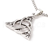 Alloy Trinity Knot Pendant Necklace with 201 Stainless Steel Box Chains NJEW-E016-13AS-1