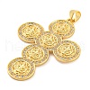 Cross Brass Micro Pave Cubic Zirconia Pendants KK-Q796-01G-2