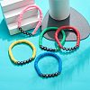 5Pcs 5 Color Handmade Polymer Clay Disc Surfer Stretch Bracelets Set BJEW-JB08800-7