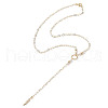 Brass Chain Lariat Necklaces NJEW-JN04920-4