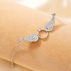 Elegant Brass Micro Pave Clear Cubic Zirconia Ring with Wings Pendant Necklaces for Women QW9057-3