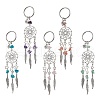 Tibetan Style Alloy Gemstone Keychain KEYC-JKC01217-2
