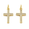 Brass Micro Pave Cubic Zirconia Pendants KK-C092-21B-G-1