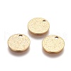 Ion Plating(IP) 304 Stainless Steel Textured Pendants STAS-I098-01-10mm-G-3