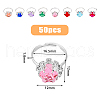 FIBLOOM 50Pcs Rhinestone Adjustable Rings RJEW-FI0001-06-2