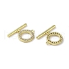 Rack Plating Brass Micro Pave Clear Cubic Zirconia Toggle Clasps KK-M272-11G-2